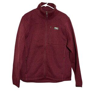 NWT $110 LL Bean Burgundy Sweater Fleece Full-Zip Jacket Mens L Slightly Fitted